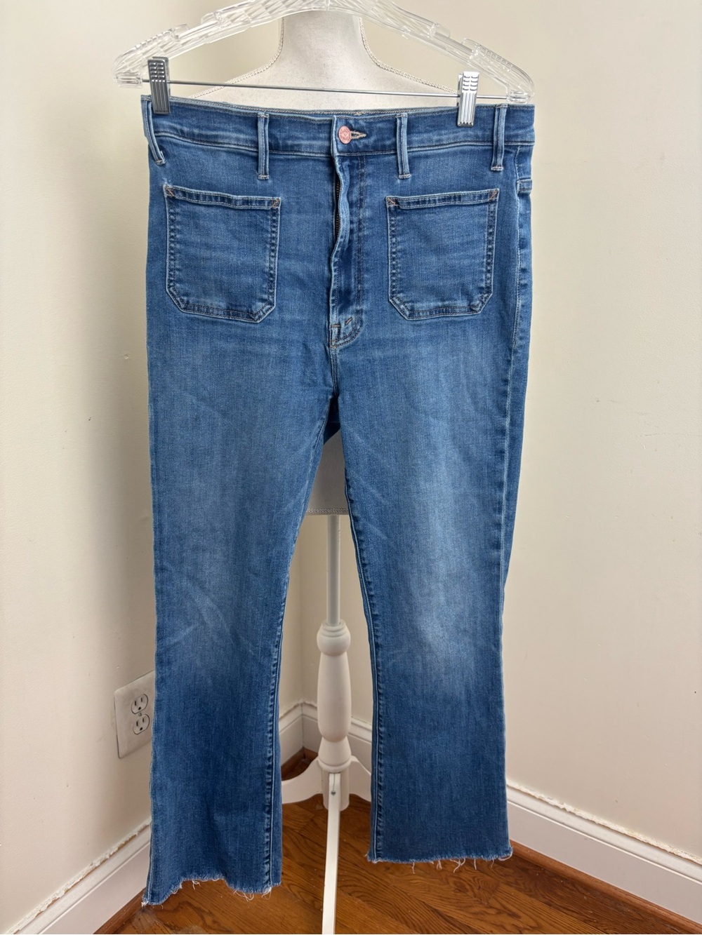 MOTHER Blue Straight Leg Jeans